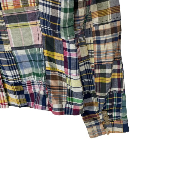 90s J Crew Patchwork Blazer Coat Jacket Multicolo… - image 6