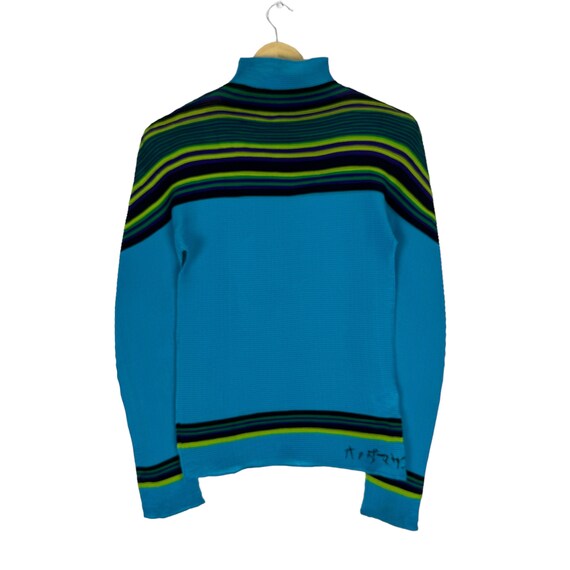 Issey Miyake Me Pleated Striped Long Sleeve Blue … - image 5