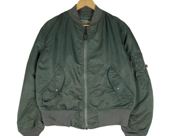 Vintage 90s Alpha Industries MA-1 USA Military Flight Jacket