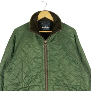 BARBOUR Polar Quilts Guilted Jacket Zipper Down Winter Ski Hiking Fashion Style Green Colour Size Large image 3
