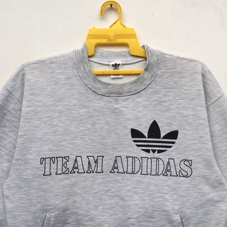 TwoNineVintageStore Vintage 90s Team Adidas Sweatshirt | Adidas Crewneck Longsleeve | Team Adidas Sportswear Streetwear Sweater Spellout