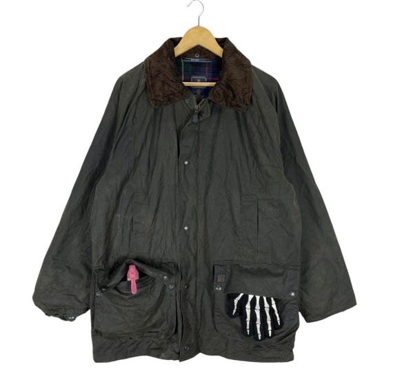 House of Hardy Waxed Fishing Jacket: Tartan Lined, Size Large