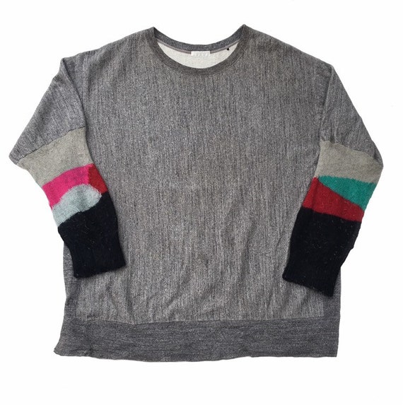 FACETASM Biggy Sweatshirt Multi Colour Mohair Sleeve Separate 