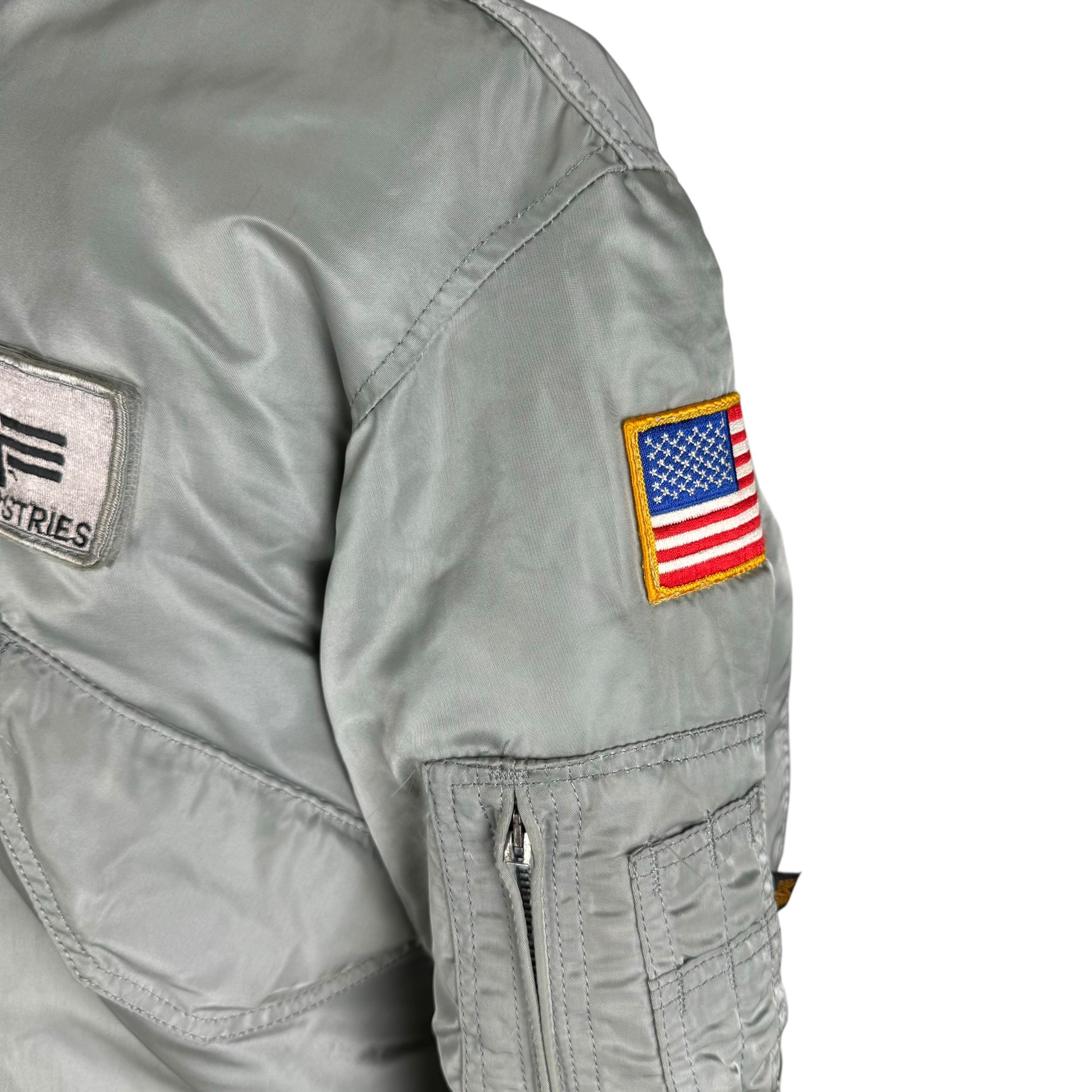 ALPHA INDUSTRIES Tanker CWU 45 Bomber Jacket Grey Colour Flyers