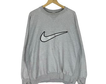 Sudadera Nike Center Swoosh vintage de los años 90, gris, talla grande