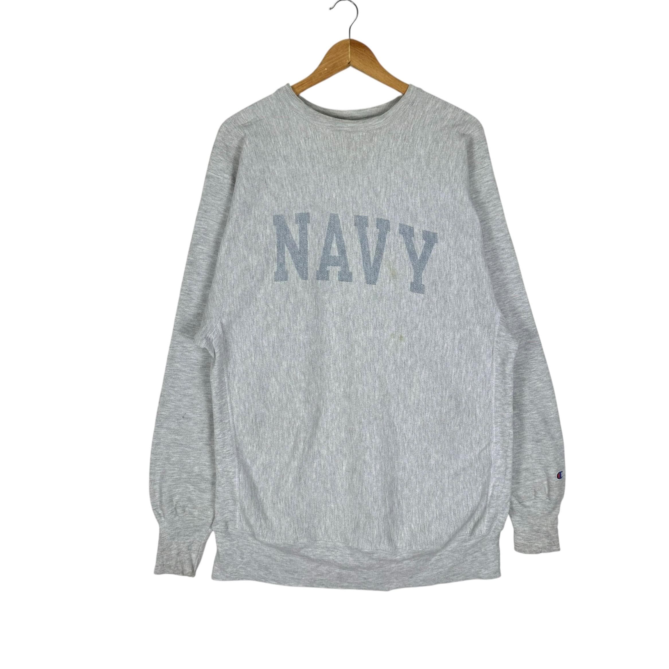 Vintage 80s Champion Reverse Weave Sweatshirt - Navy Hip Hop