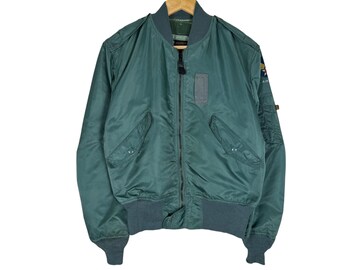 Vintage 90s ALPHA INDUSTRIES Reversible Flight MA-1 Bomber Jacket