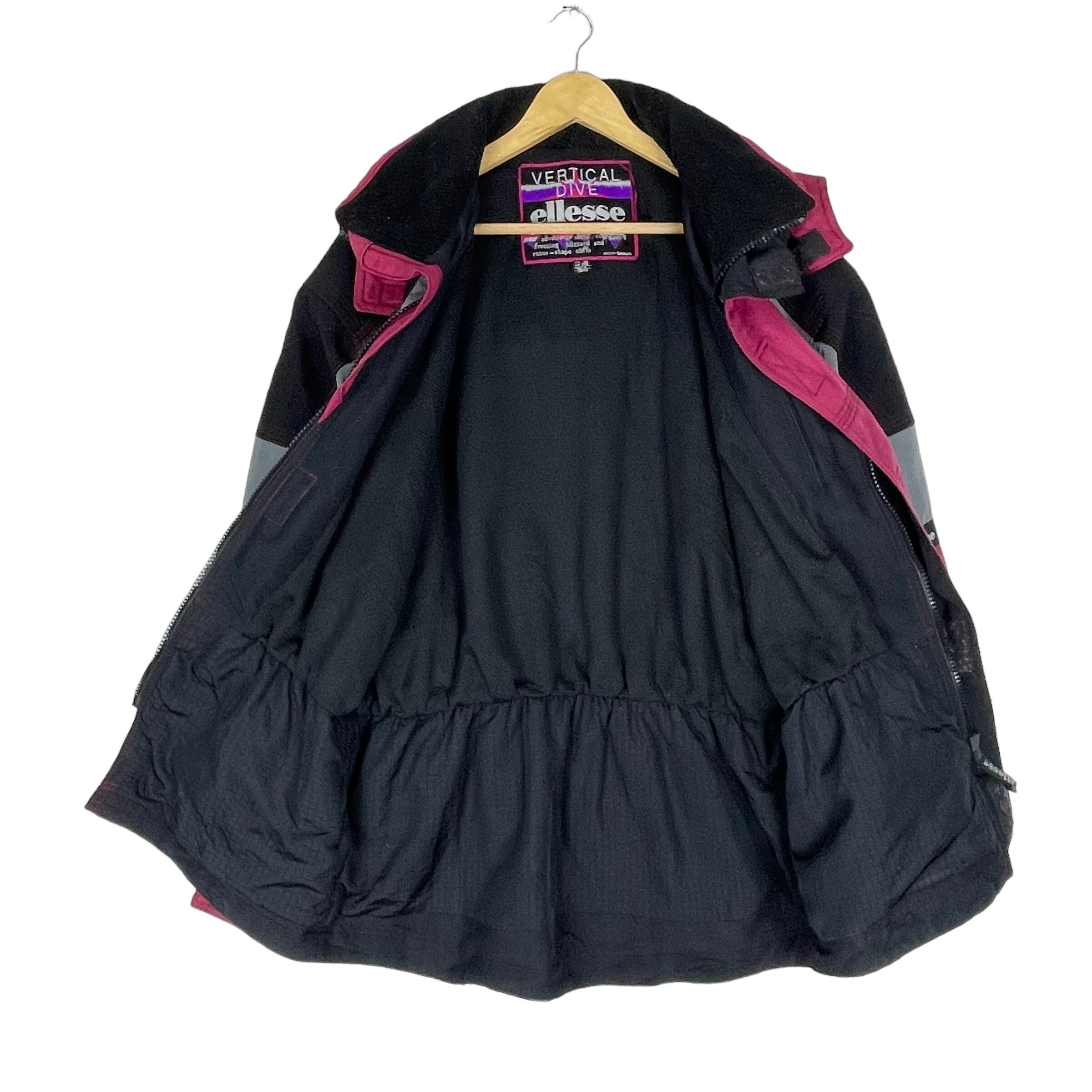 Vintage 90s Ellesse Ski Jacket: Vertical Dive Racing Hoodie, Multi