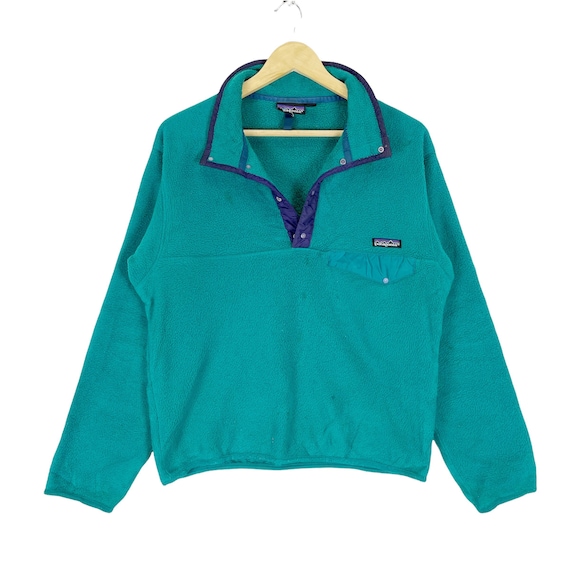 Vintage 90s Patagonia Fleece Sweatshirt Half Snap Button One Vintage 90s Patagonia Fleece Sweatshirt Half Snap Button One
