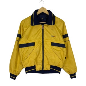 Vintage 90s Ellesse Reversible Jacket Tennis Yellow Colour Spell Out Sports Clothing Sweater Size Small