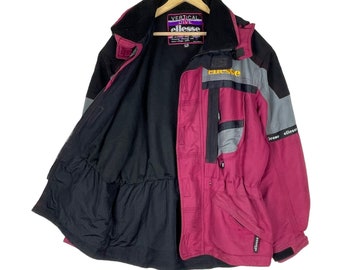 Vintage 90s Ellesse Ski Jacket: Vertical Dive Racing Hoodie, Multi