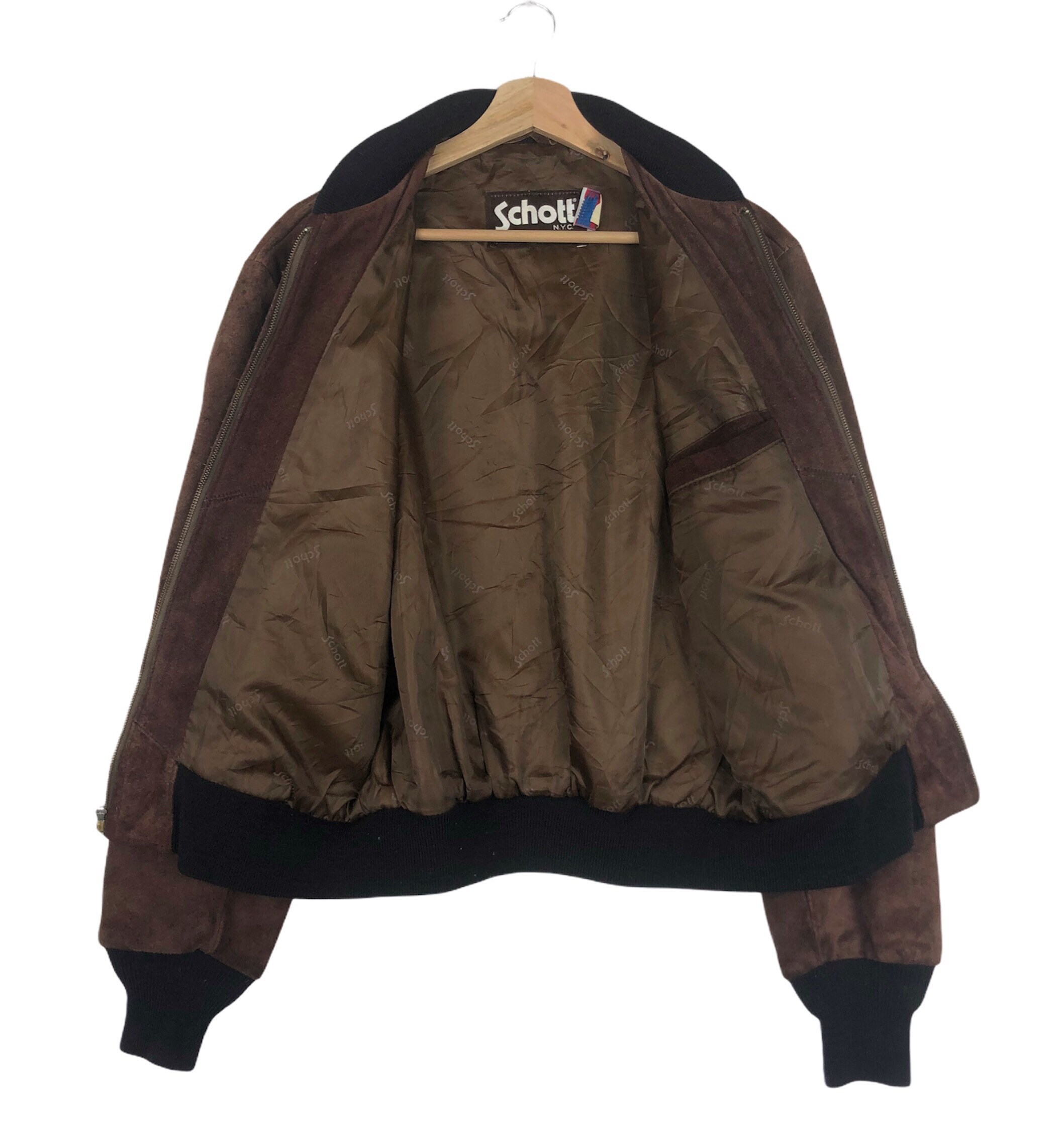 Schott ブラウン スエード レザージャケット80s 90s USA製 40 Schott ブラウン スエード レザージャケット80s 90s USA製 40
