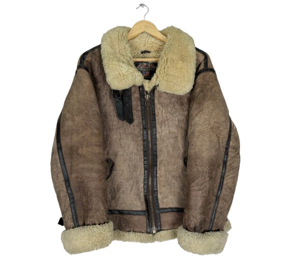 Vintage 90s US Sheepskin B3 Bomber Jacket: Leather Flight Coat