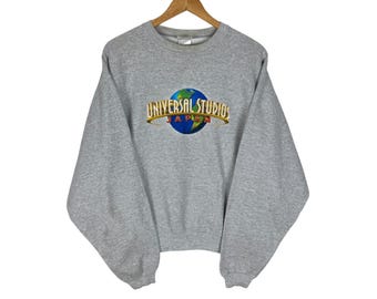 L- Vintage 90s Universal Studios JAPAN Rare Denim Embroidered