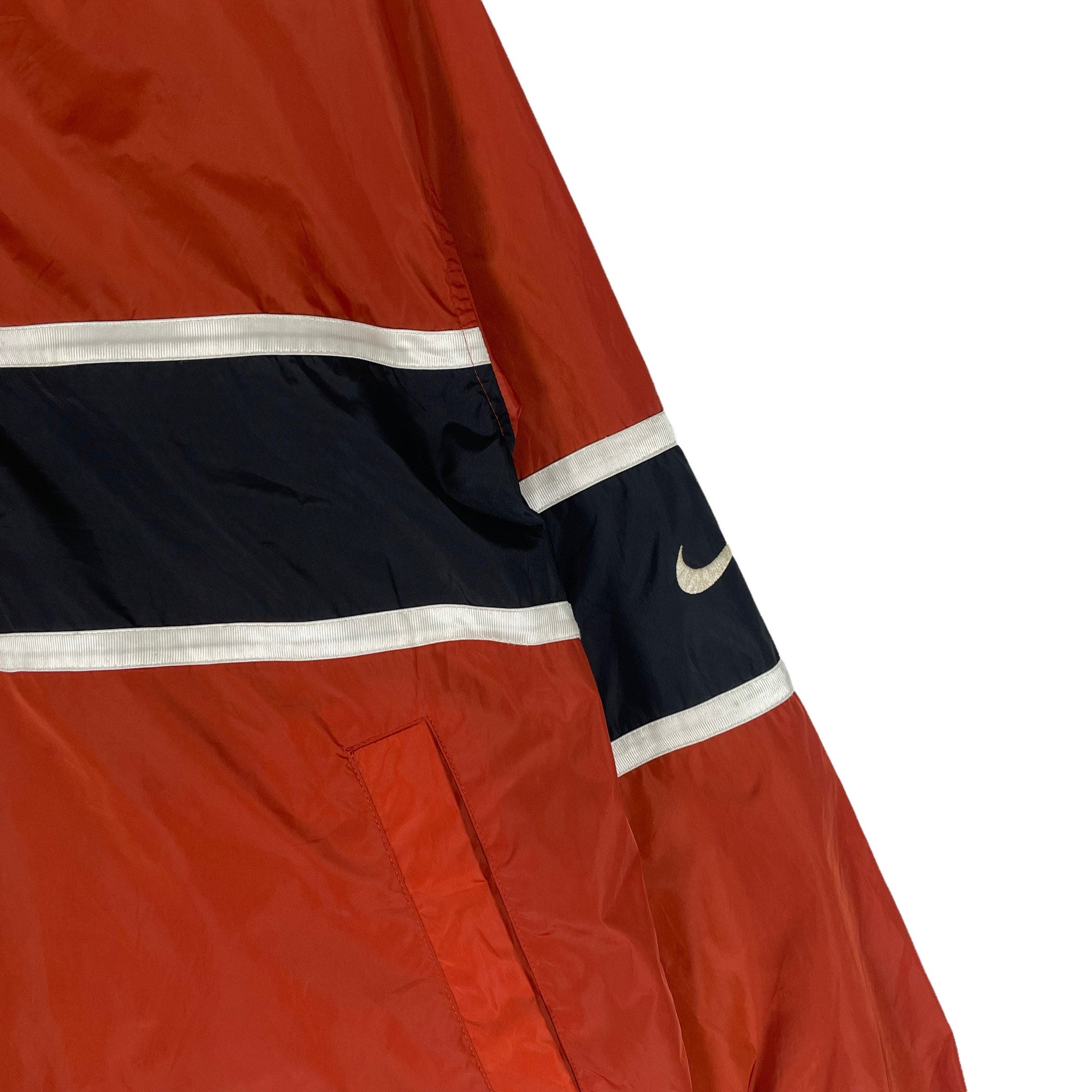 Vintage 90s NIKE Nylon Anorak Jacket, Snap Button, Colour Block 