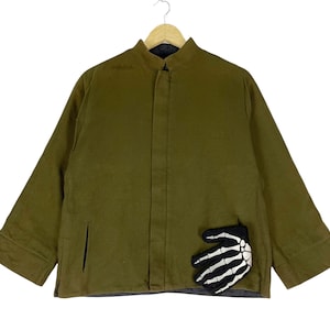 Vintage 90s Yohji Yamamoto Reversible Zipper Jacket Y&#39;S Women Japanese Fashion Designer Size Large