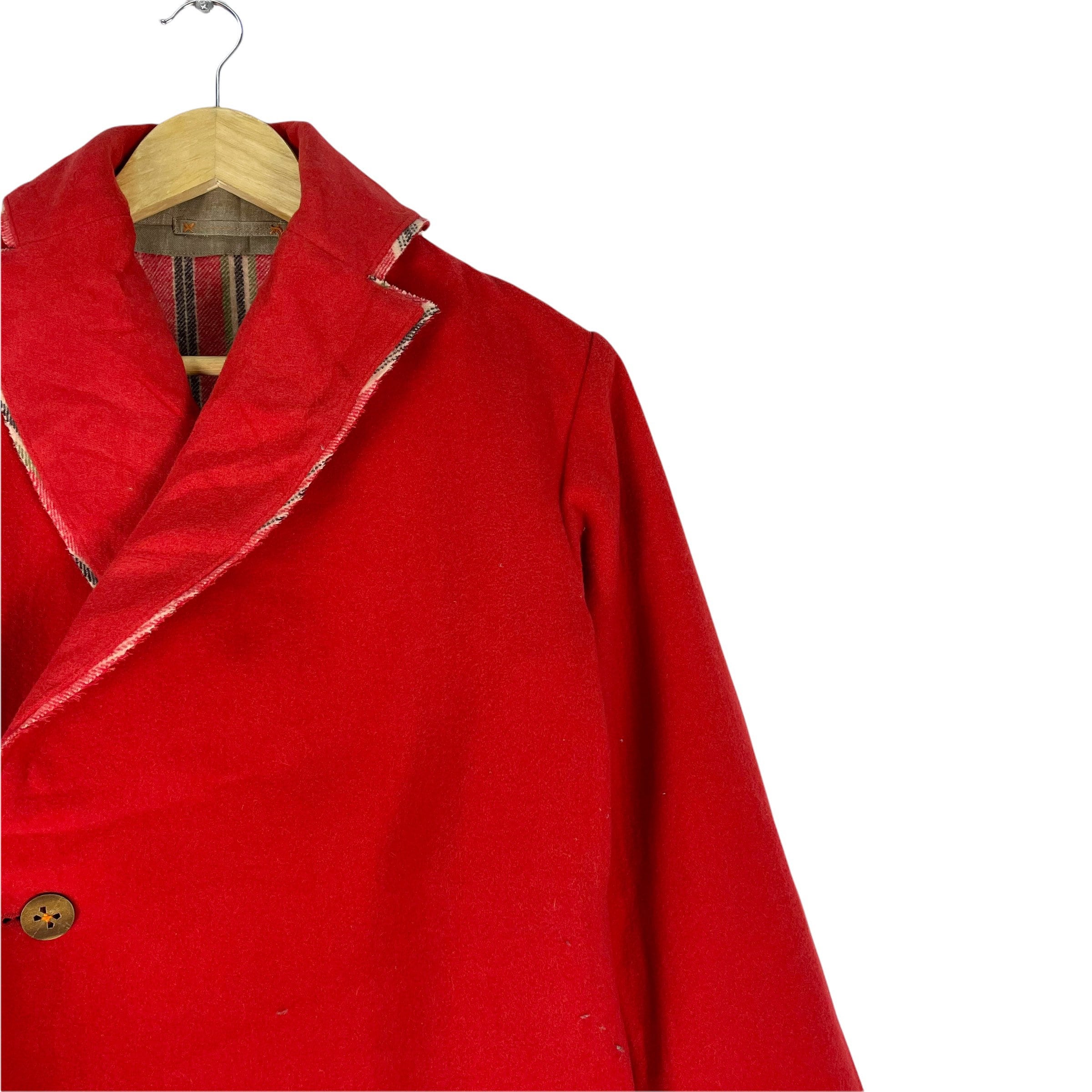 45rpm / ジャケット/3/ウール/RED Vintage 90s 45rpm Wool Jacket: Japanese Designer Red Fashion, Size