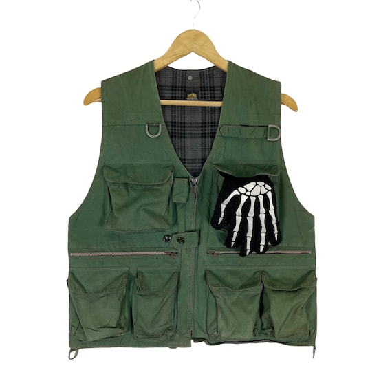 Vintage Tsuruya Fishing Vest: Green Multi Pocket Tactical
