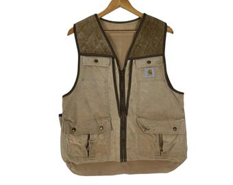 Chaleco táctico Carhartt Duck Canvas vintage de los años 90: Chaqueta de caza y trabajo, talla mediana
