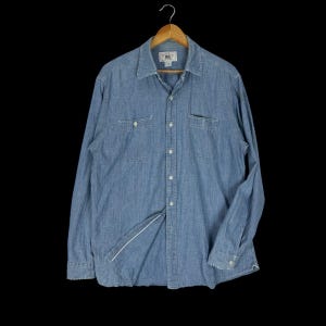 Double RL Ralph Lauren Chambray Button Shirts Blue Colour Size Large