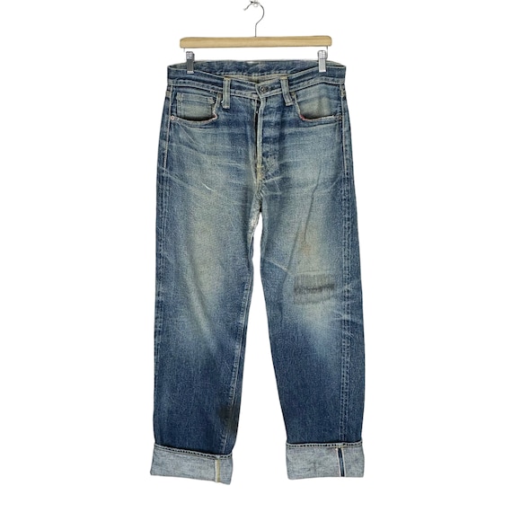 Samurai Japan Selvedge Button Distressed Denim Jeans Fashion