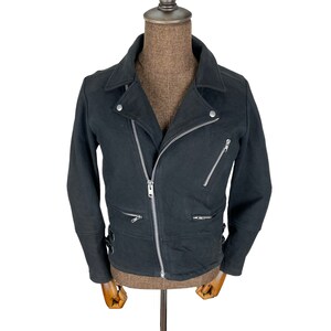 SHIPS Jet Blue Japan Bikers Wool Jacket Japan Zip Button Black Colour Japanese Brand Size Small