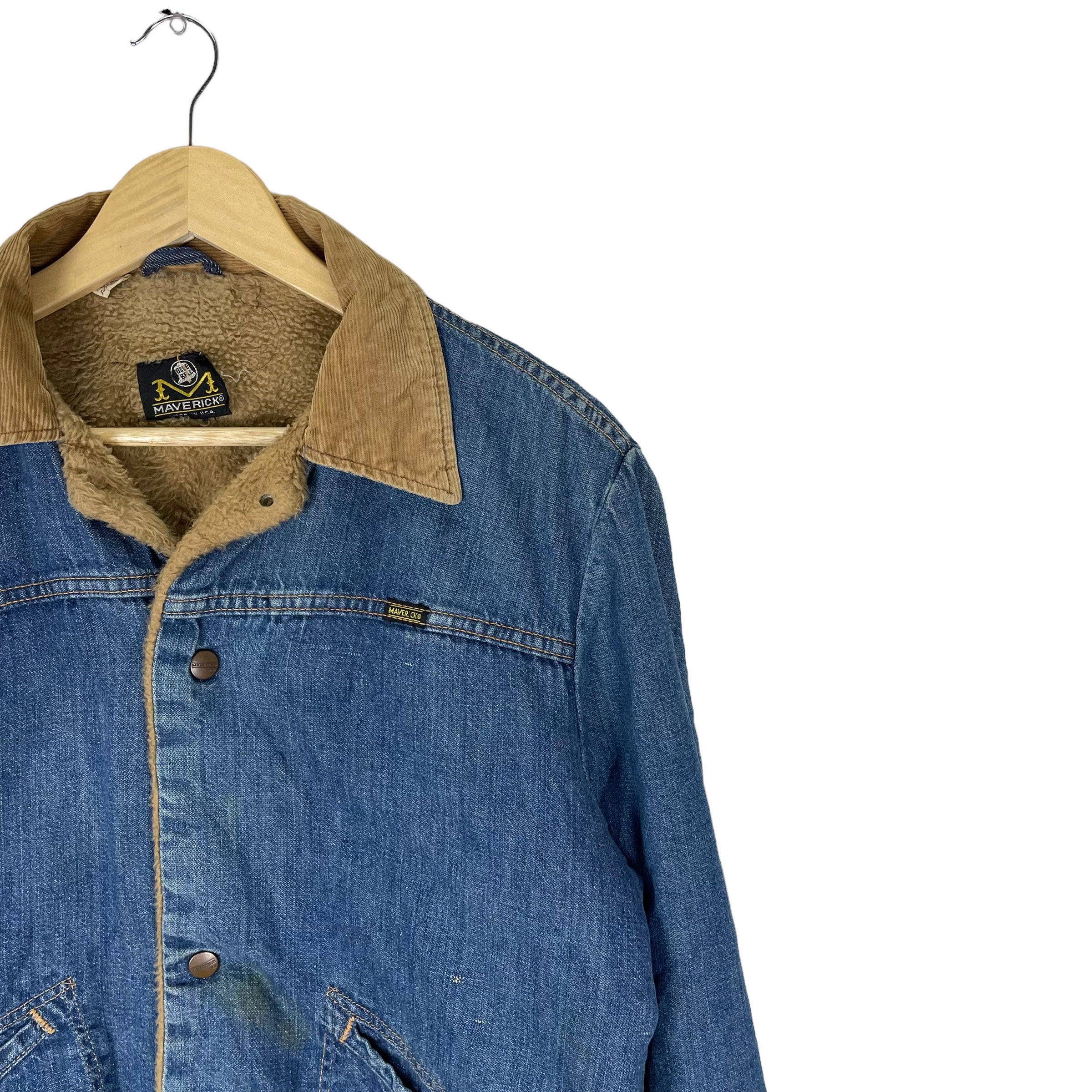 Vintage 70s Maverick Blue Bell Denim Jacket: Sherpa Corduroy 