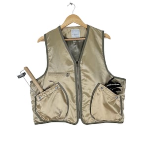 Vintage Dezert Tillverkad i Japan Taktisk Väst Gorpcore Style Utility Väst Beige