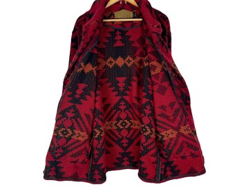 ジャケット・アウター WOOLRICH Native Pattern Wool Long Coat Vintage 80s Woolrich Nordic Navajo Overcoat Womens L