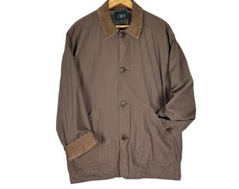 Vintage 90s J Crew Chore Jacket Boat Hunting Wear Brown Colour Size (M)