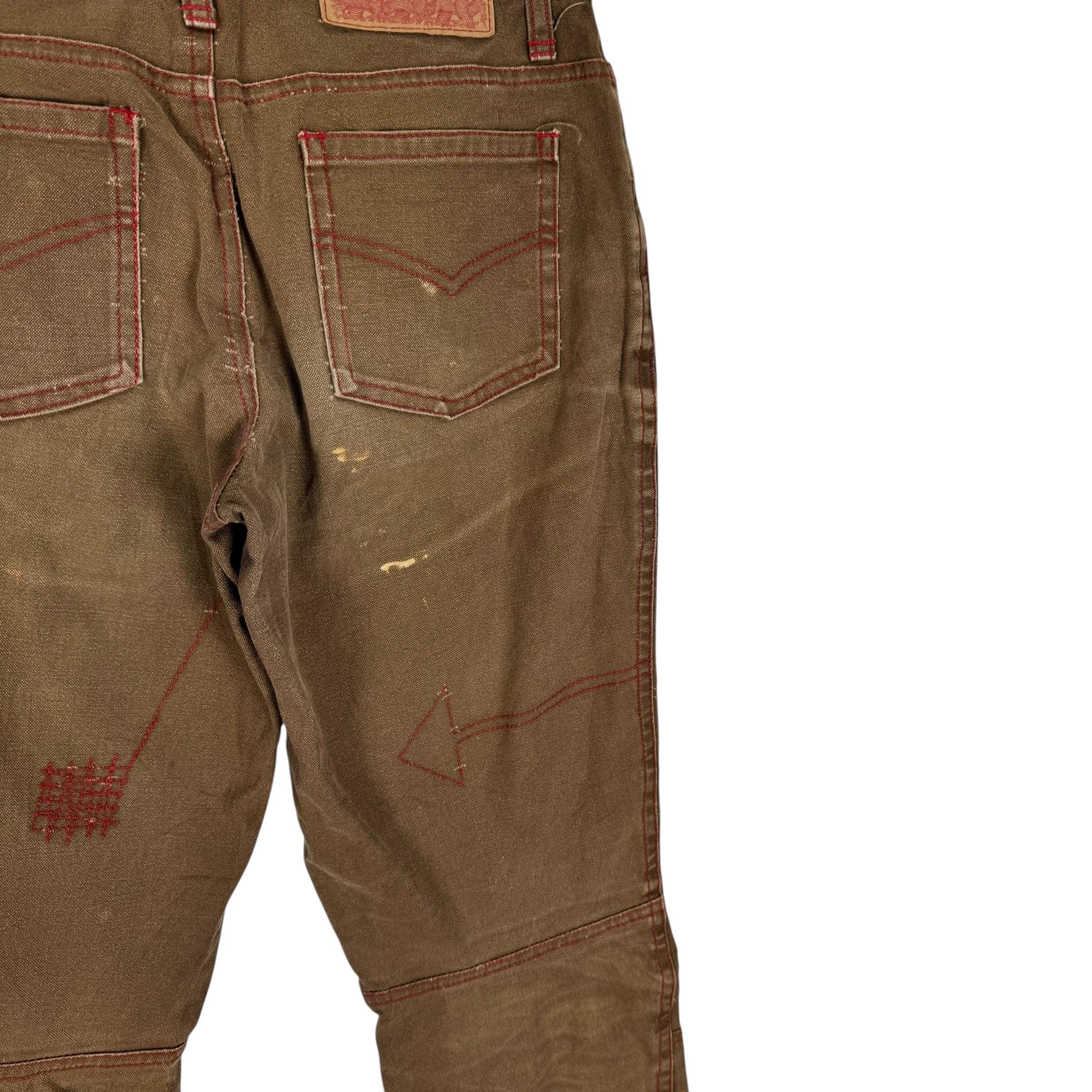 Vintage 90s Christopher Nemeth Denim Shorts Pants Brown Colour