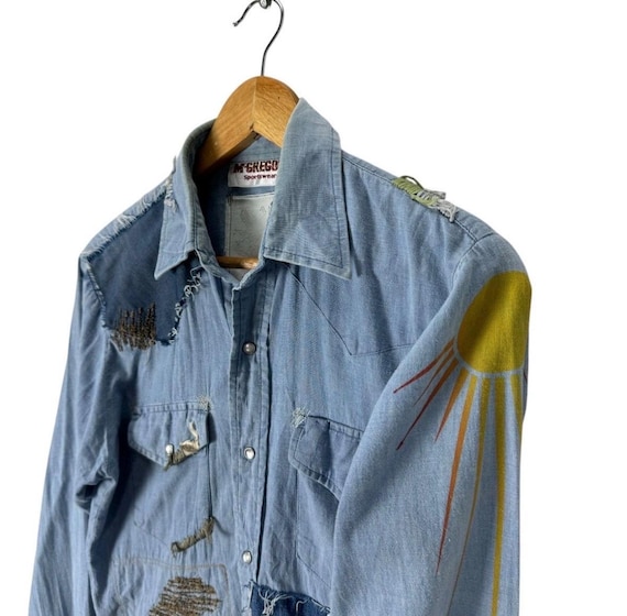 Vintage 90s McGregor Patchwork Flannel Western Sh… - image 4