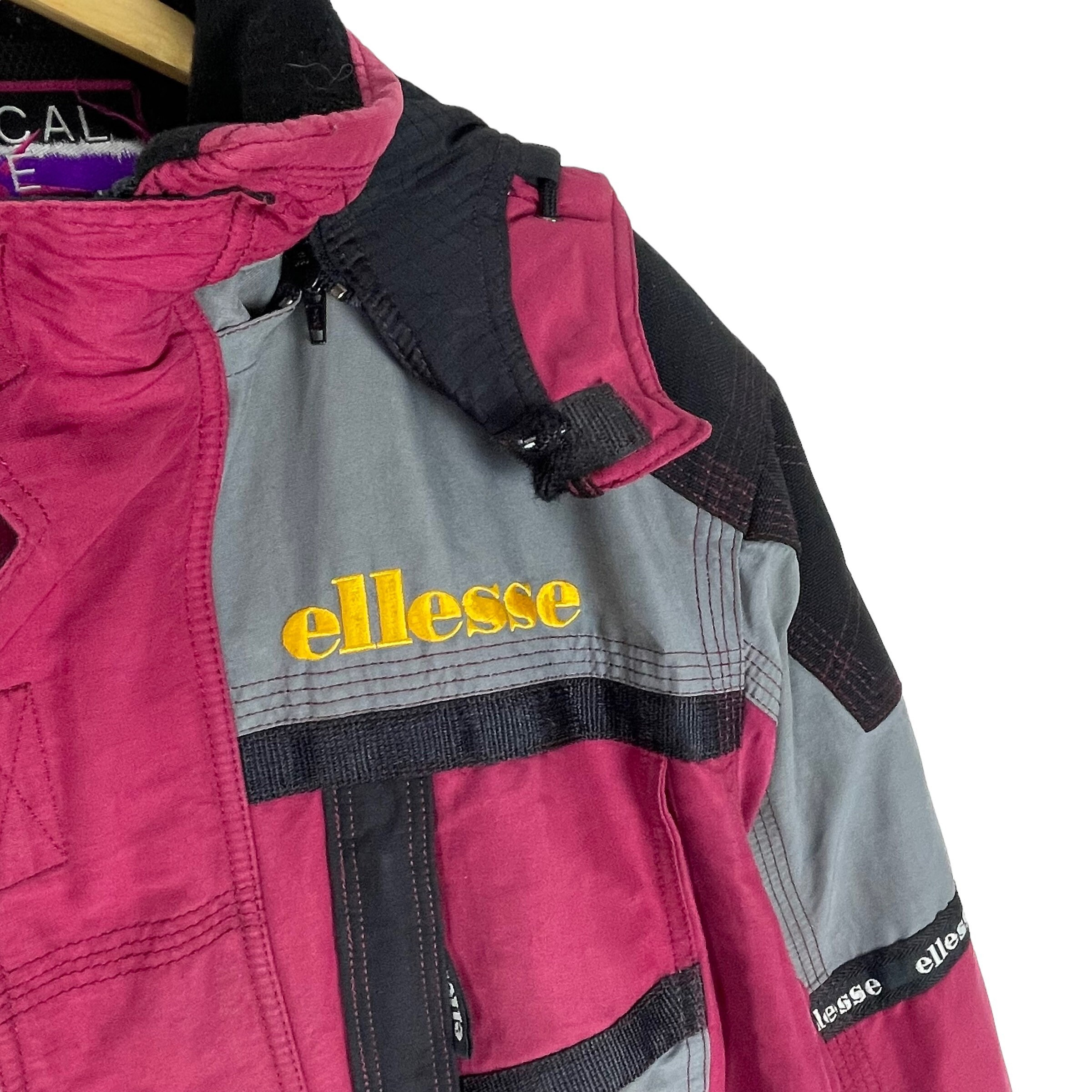 Vintage 90s Ellesse Ski Jacket: Vertical Dive Racing Hoodie, Multi