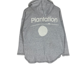Vintage 90s Plantation by Issey Miyake Japan Hoodie Sweatshirt Medium Grey Color Size (M)