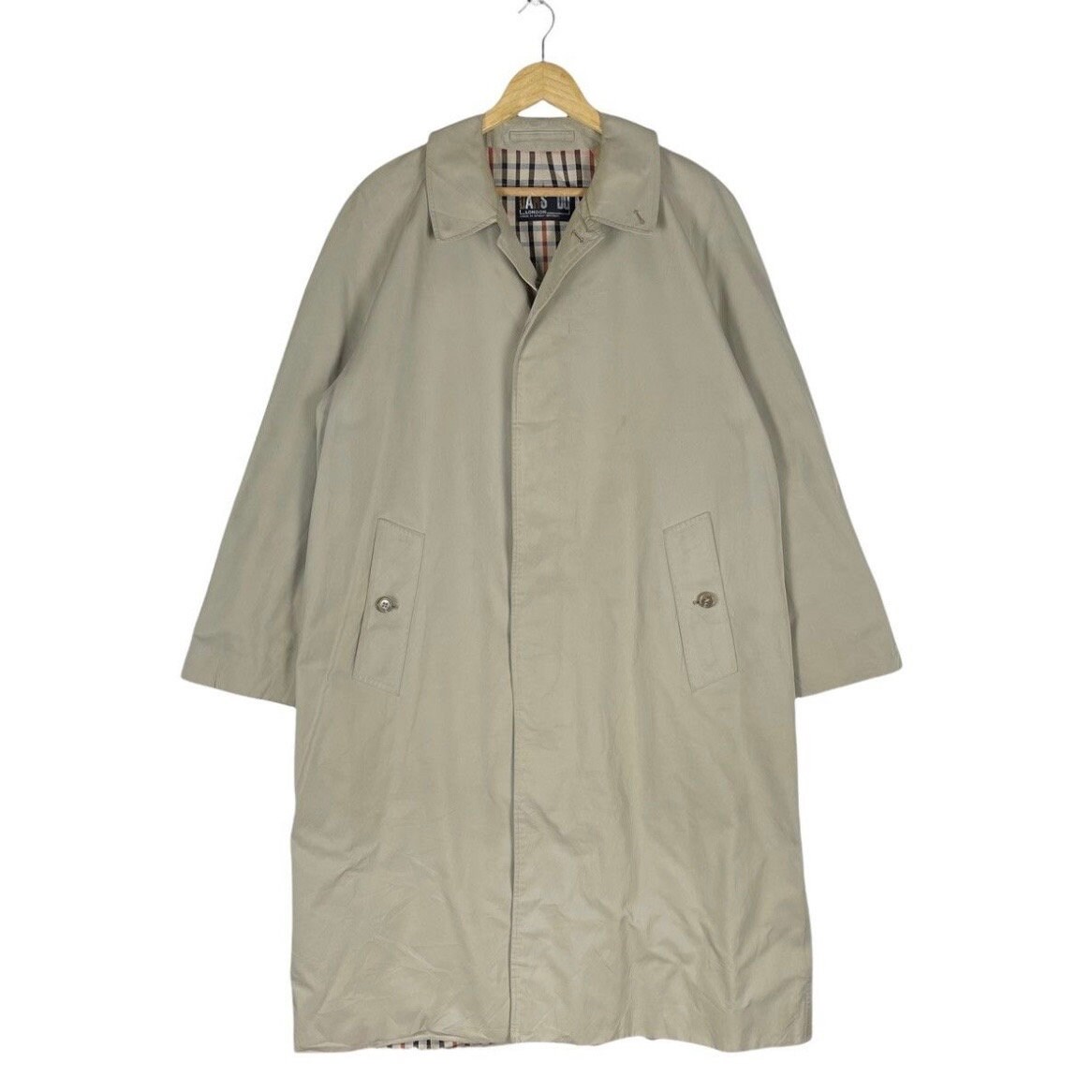 Vintage 90s Daks London Cotton Overcoat Jacket Nova Check