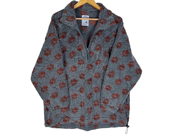 Vintage Jack Wolfskin Paw Print Fleece Pullover Quarter Zip Sweater Size L