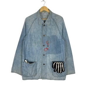 BLUE BLUE JAPAN Denim Workwear Jacket Light Blue Colour Size Medium
