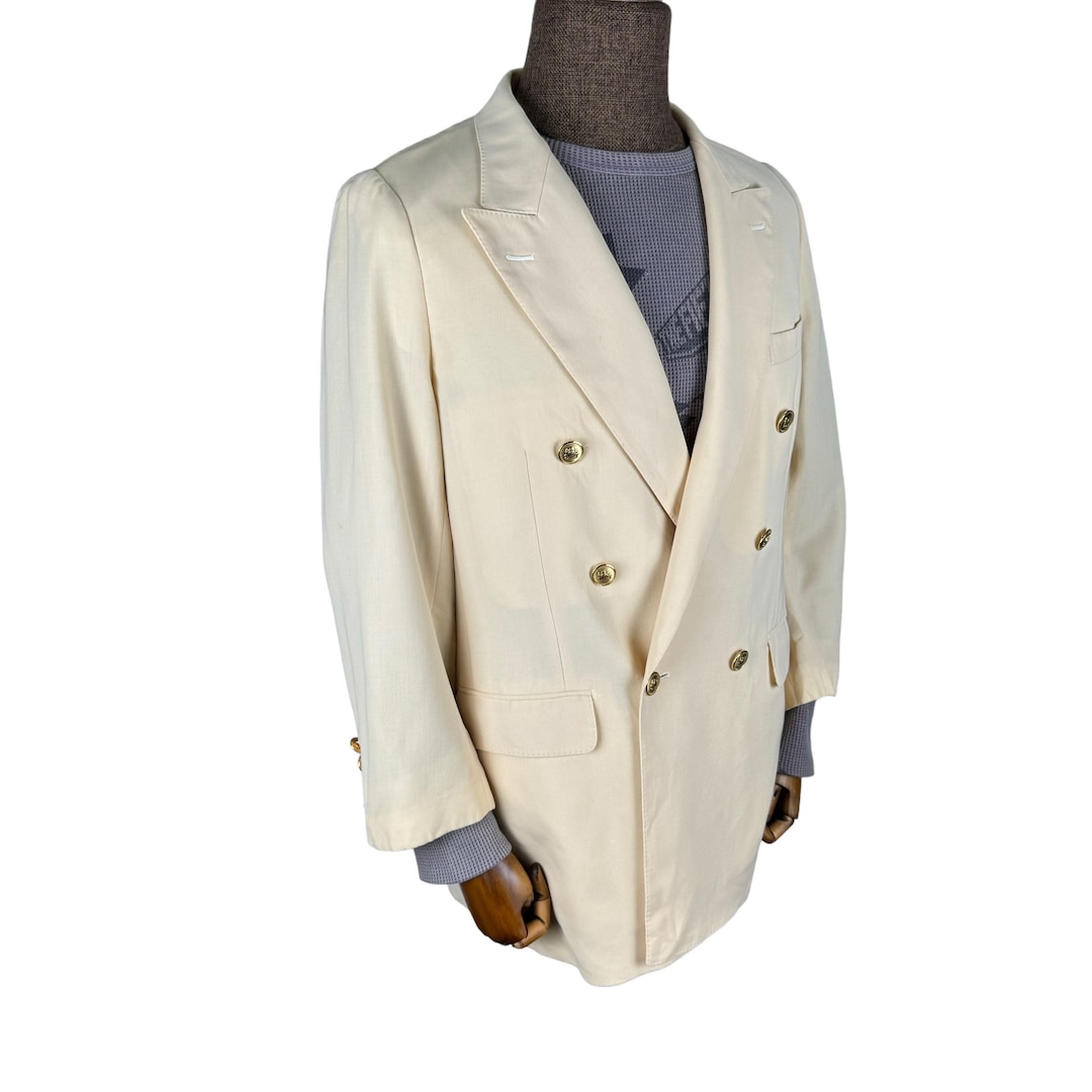 Vintage 90s AQUASCUTUM Double Breasted Gold Button Coat Jacket