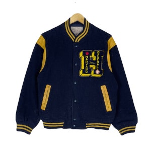 Vintage 90's Harvard Sports Club No.1 Player Wool & Leather