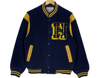 wool stadium jacket HARVARD 90年代 Vintage 90's Harvard Sports Club No.1 Player Wool & Leather