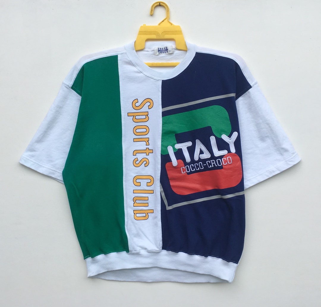 Vintage COCCO CROCO Color Block Sweatshirt - Short Sleeve, Size Large ...