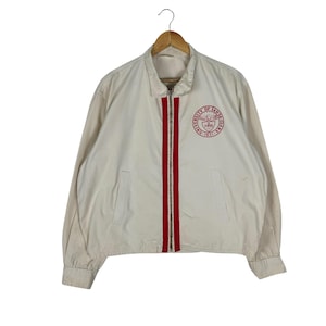 Vintage 60s Champion Runing Man Univer Santa Clara Rockabilly Jacket White Colour Size Large