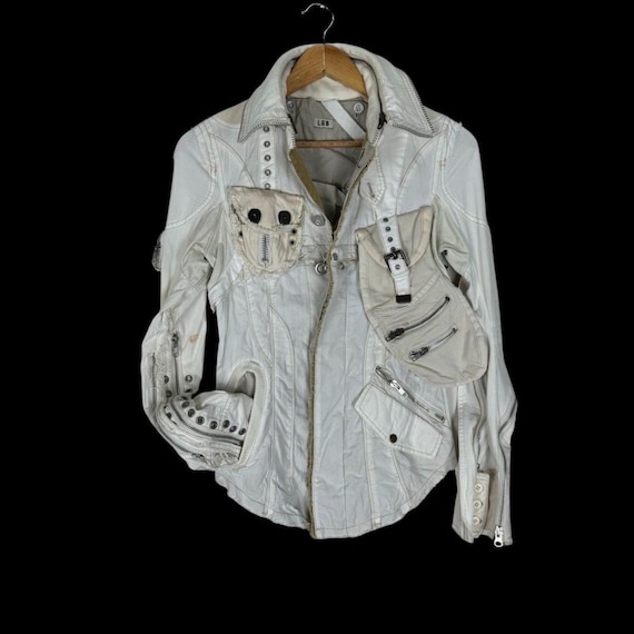 LGB アイボリー ジッパージャケット S Vintage L.G.B Parachute Holster Jacket: Detachable Pockets
