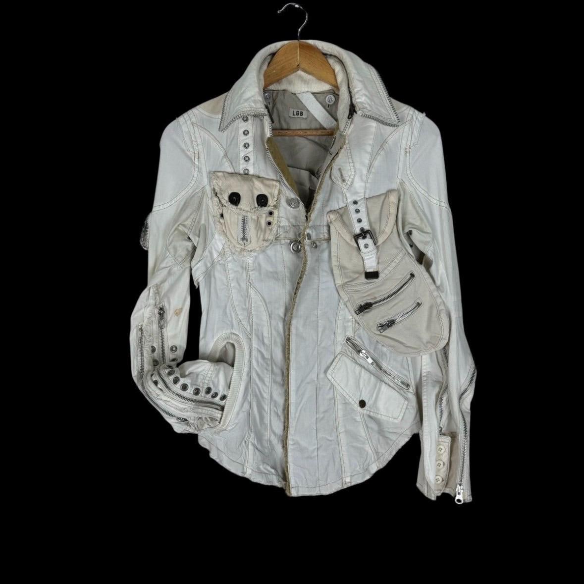 LGB アイボリー ジッパージャケット S Vintage L.G.B Parachute Holster Jacket: Detachable Pockets