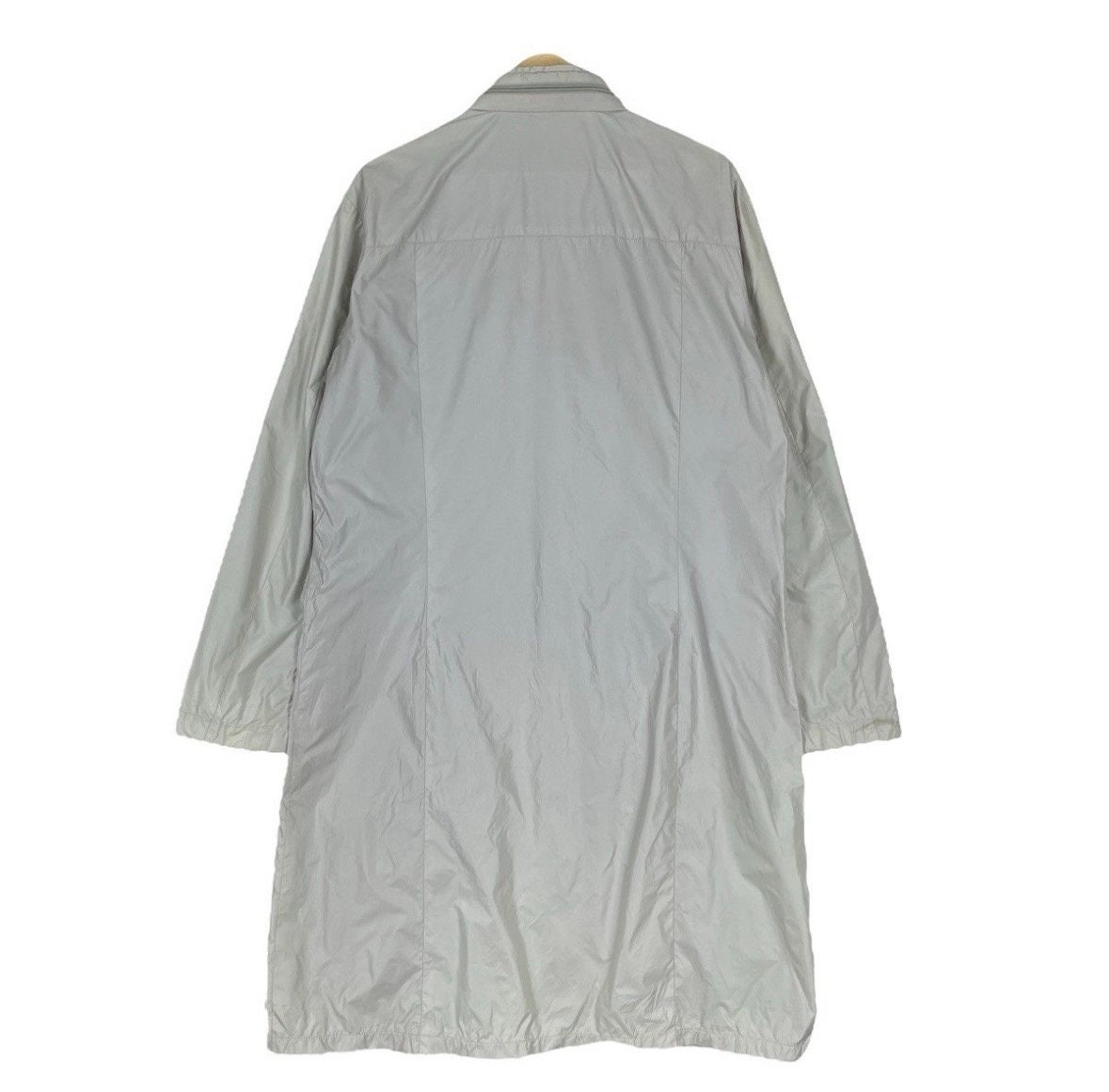90s EMPORIO ARMANI Rayon Long Coat Jacket Grey Colour Size Medium