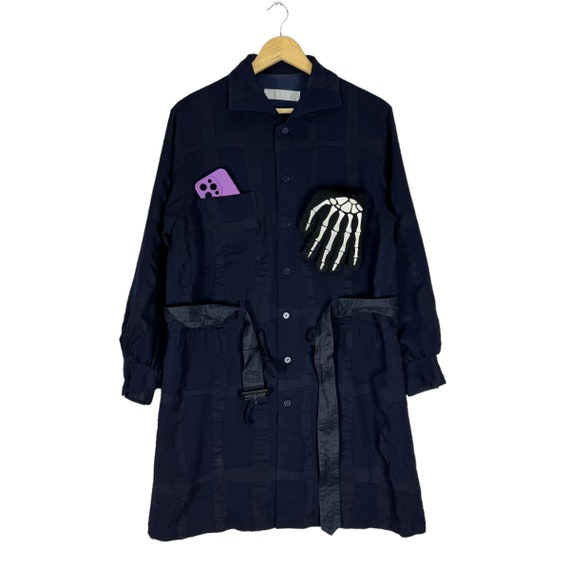 1980’s Y’s yohji yamamoto vintage coat Vintage 80s Yohji Yamamoto Striped Wool Jacket - Y's Japan