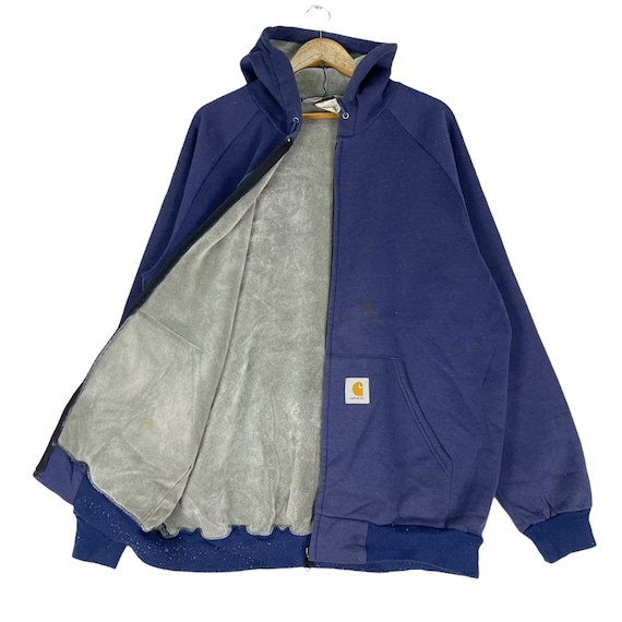 CARHARTT Sudadera con capucha y cremallera Cuello redondo Azul
