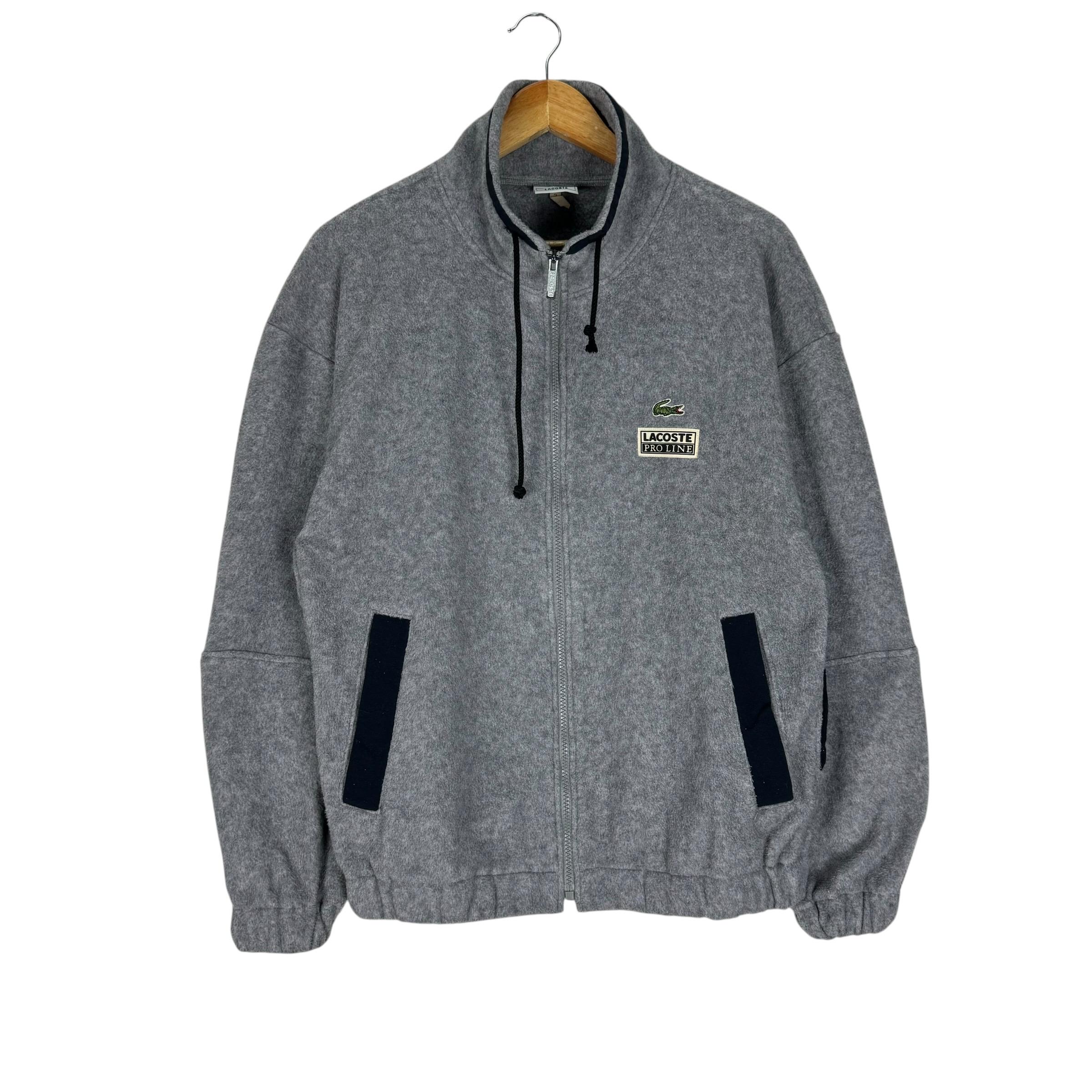 LACOSTE Pro Line Fleece Sweater Jacket Streetwear Clothing Grey