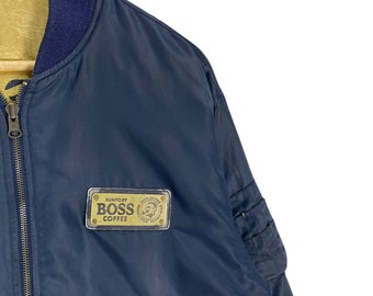 SUNTORY COFFEE BOSS ナイロンスタジャン 90s ビンテージ Vintage 90s Suntory Coffee Boss Reversible Varsity Jacket