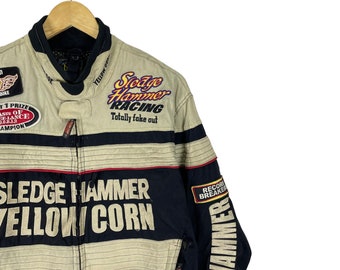 Vintage 90s Yellow Corn NHRA Bikers Sledge Hammer Racing Vintage 90s Yellow Corn NHRA Bikers Sledge Hammer Racing